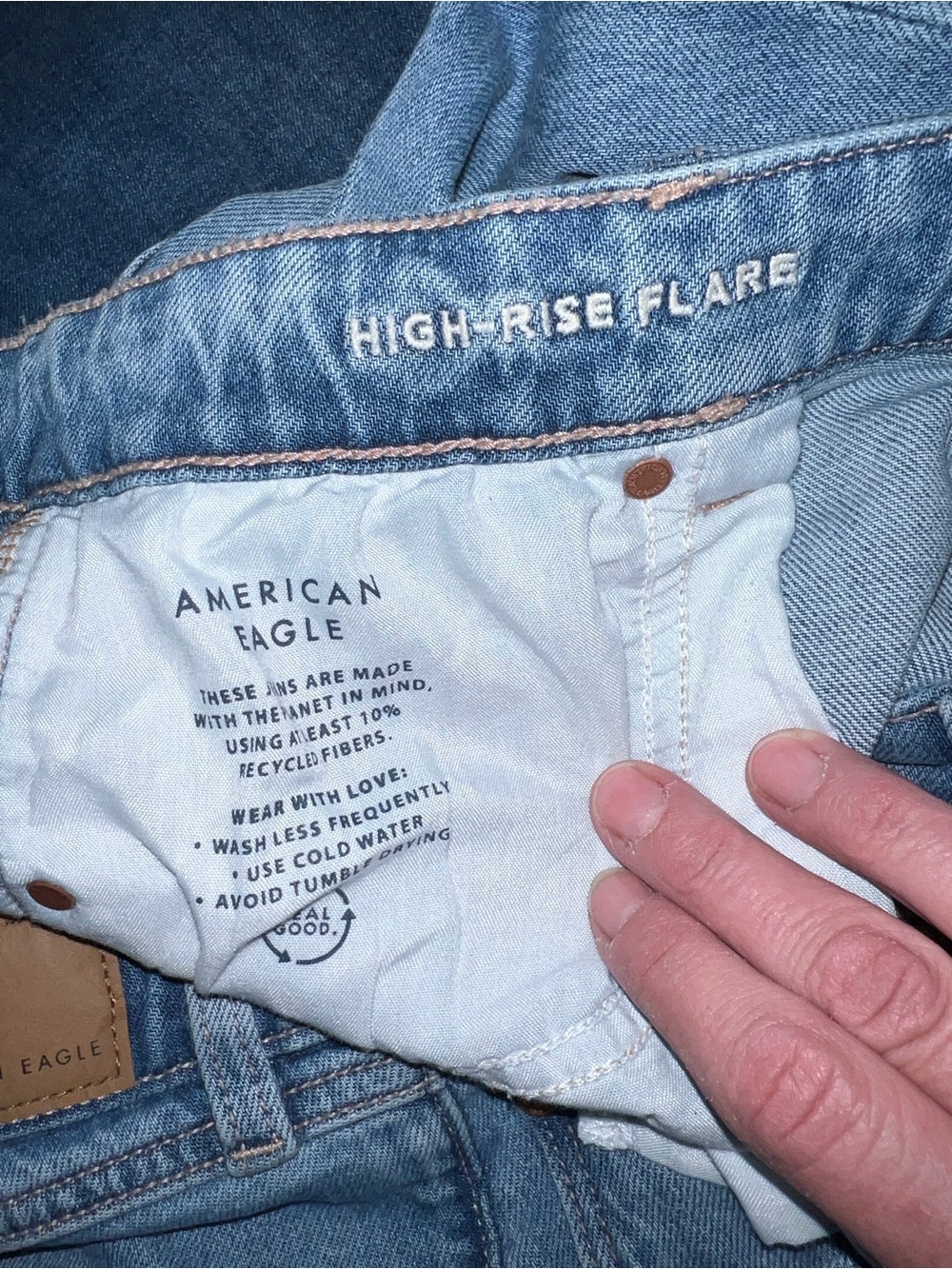 American Eagle Outfitters Light Blue Ankle Jeans 16 Short - Picture 6 of 6